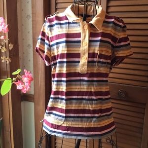 AMERICAN EAGLE MULTI-STIPE POLO SHIRT XL